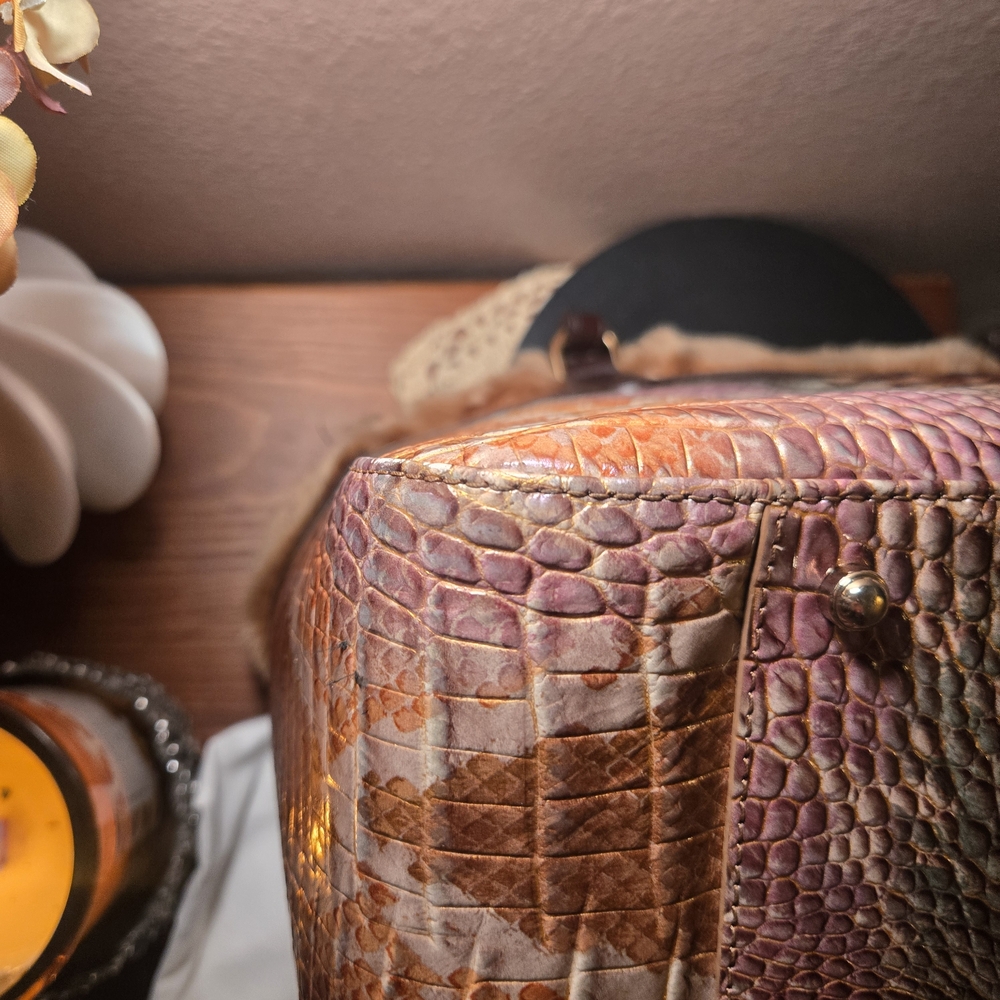 Brahmin Truffle Python Chalet Shearling Tote - image 7